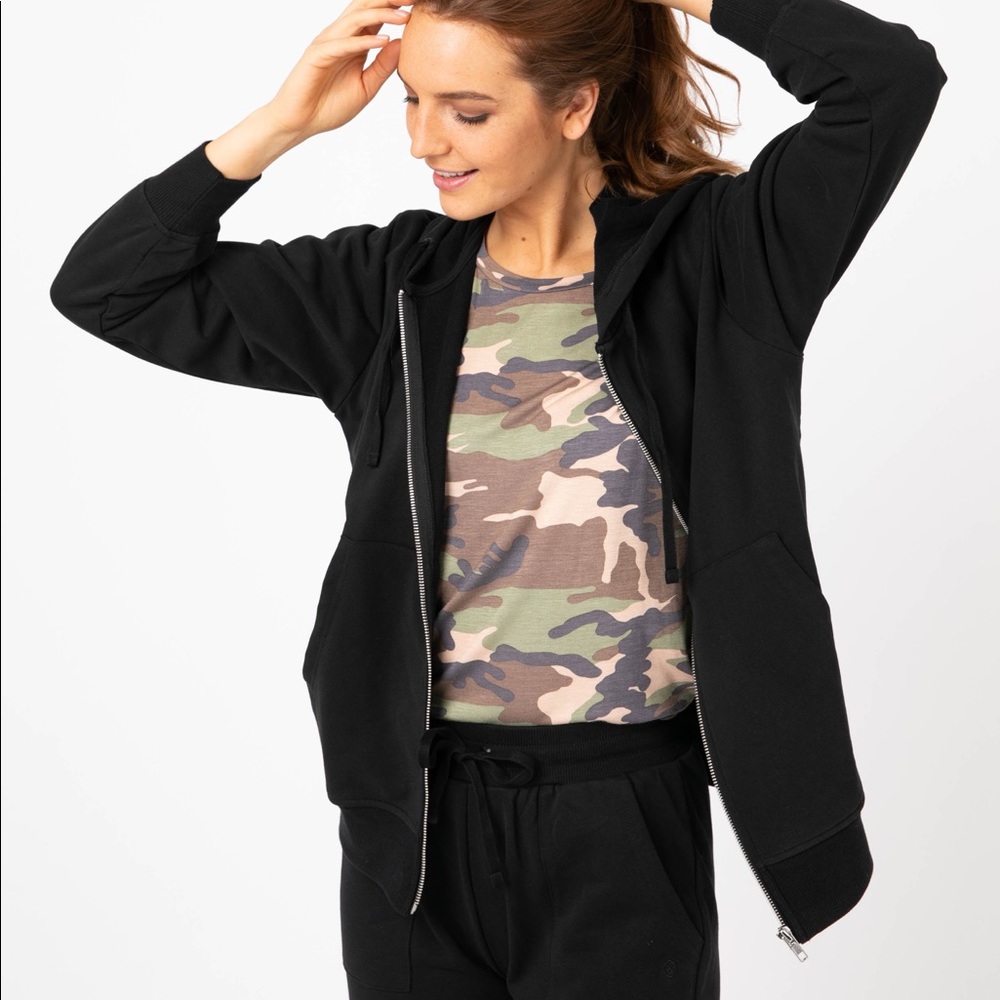 Zip Hoodie with Front Pocket XS 2-4 Black 😻